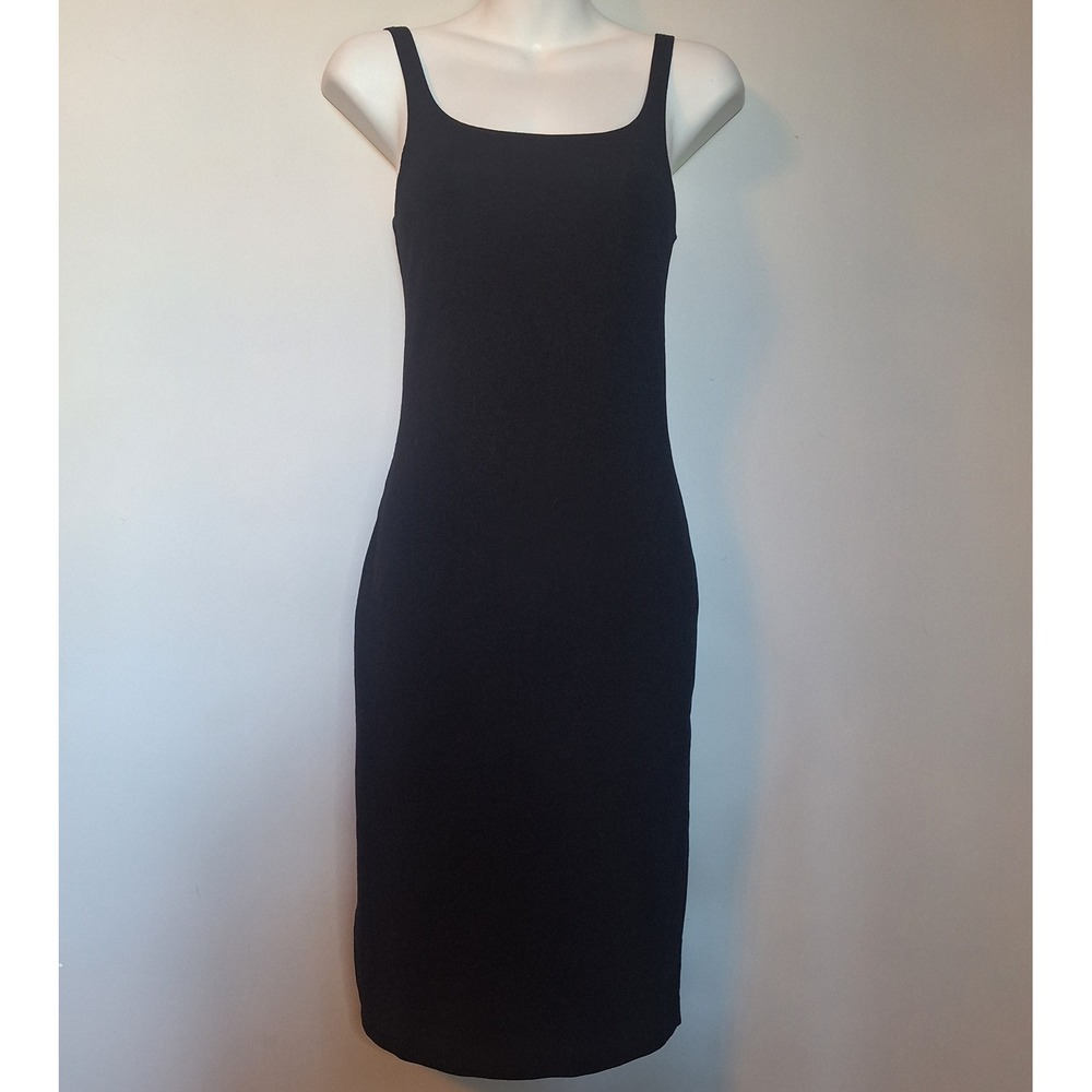 Zara Trafaluc Black Square Neck Sleeveless Bodycon Knee Length Dress Size Medium